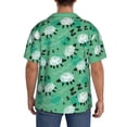 thumbnail image 3 of Lsque Sheep Zzz print Men's Cuban Collar Short Sleeve Shirt Summer Beachwear Casual Button Down Fashionable Vacation Leisure Shirt-XX-Large, 3 of 7