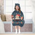 thumbnail image 7 of FORMRS Wearable Blanket Hoodie with Sleeves for Kids Cozy Flannel Sweatshirt, Blue Christmas Santa, 7 of 7