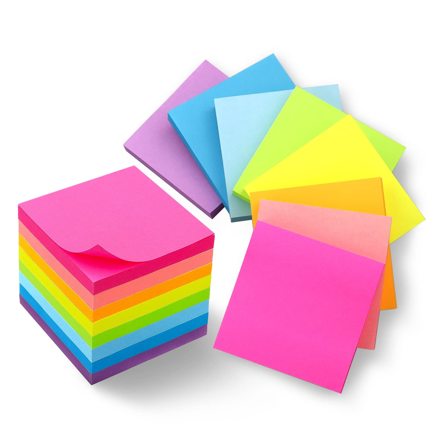 Thenshop 40-Pad Sticky Notes Set - 8 Bright Colors, 5 Sizes, 2000 Sheets, Self-Stick Memo Pads For Office, School, Home