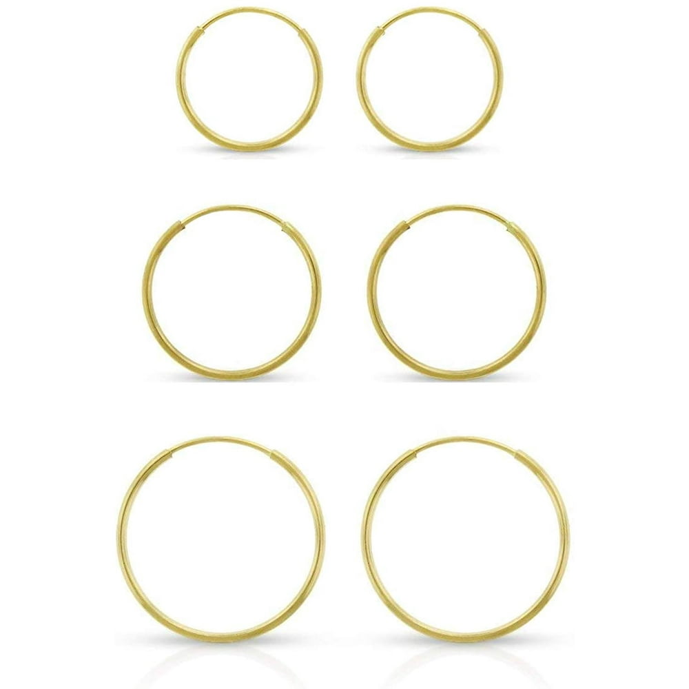 Next Level Jewelry 14k Solid Gold Endless Hoop Earrings Sizes 10mm