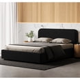 thumbnail image 3 of Omax Decor Upholstered Platform Queen Bed in Black Boucle Fabric, 3 of 8