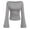 #00 38 Light Gray, variant on TrdSipl Womens Long Sleeve Shirts Fall Ruched Sides Bell Sleeve Boat Neck Basic Tee Lounge Slim Fit Ribbed Crop Tops Y2k Outfit Stylish Clothing