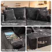 Ovios 74W Oversized Double Chaise Lounge Chair Deep Seat Cloud Sofa Bed Sleeper Loveseat for Living Room, No Assembly, Gray