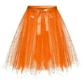 thumbnail image 4 of Godom Little Girl Solid Tutu Skirt 2T-10T Short Tulle Layered Flash Skirt Holiday Birthday Outfit,Orange, 4 of 4