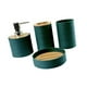 thumbnail image 5 of Juego de 4 accesorios de baño Macarena dispensador de jabón decoración de baño jabonera encimera verde oscuro, 5 of 8