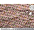 thumbnail image 3 of Soimoi Viscose Chiffon Fabric Stripe & Sparrow Bird Printed Fabric 1 Yard 42 Inch Wide, 3 of 3