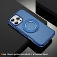 thumbnail image 2 of ELEHOLD Rugged Case For iPhone 16 Pro Max with 360° Magnetic Kickstand, Shock-Absorbent Matte PC+TPU Back Cover Anti-Fingerprint Wireless Charging Non-Slip Protective Shell, Blue, 2 of 11