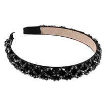 Unique Bargains 1 Pc Rhinestone Headbands Bling Hairband for Women Black 0.79 Inch Wide