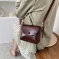 thumbnail image 5 of Bolso de mensajero de un solo hombro con textura de moda Simple Trendy (rojo vino) Afortunado Sencillez, 5 of 5