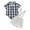 Navy Bule, variant on Baby Boy Summer Outfits, Short Sleeve Button Down 3D Bowtie Plaid Tops T-Shirt Suspender Shorts Infant Toddler 2 Piece Set