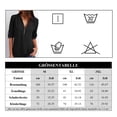 thumbnail image 3 of Blusa de mujer con cuello en V, manga 3/4, túnica, camisa larga con cremallera, 3 of 3