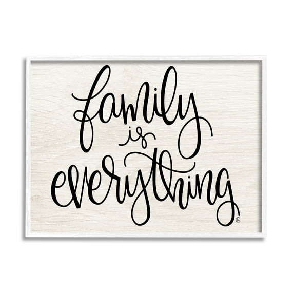 Stupell Industries Family Is Everything Rustic Quote Farm Home Sign Graphic Art Framed Art Print Wall Art, 14x11, By Fearfully Made Creations