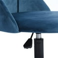 thumbnail image 4 of FurnitureR Chaise de Bureau Pivotante Réglable en Velours Moderne Bleu, 4 of 8