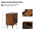 thumbnail image 4 of 26" Modern Wooden End Table End Table with Charging Station Tray and Storage Shelves Acorn, 4 of 8
