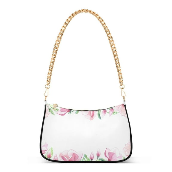 Flower 1 Womens Chain Shoulder Bag Tote Handbag Clutch Hobo Purse with Zipper for Travel Casual