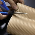 thumbnail image 2 of EXHUMKY 1Set Gold 3D Carbon Fiber Sticker for Car Vinyl Wrap Protective Shape 50x11.8 Inch, 2 of 7