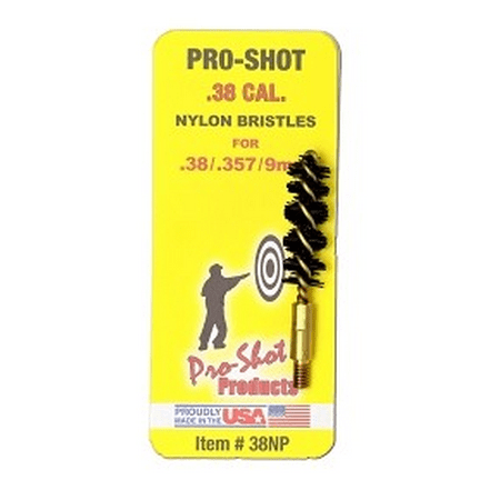 PRO-SHOT NYLON PISTOL BRUSH .38 CAL/.9MM