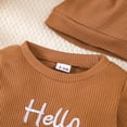 thumbnail image 5 of UngA Newborn Baby Boy Clothes Hi I'm New Here Coming Home Outfits Gender Neutral One Piece Romper Fall Winter Spring Clothes (Brown,3-6 Months), 5 of 7