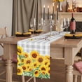 thumbnail image 2 of Yellow Sunflowers Table Runner, Summer Floral Elegant Pastoral Checkered Cotton Linen Table Runners 72 Inches Long, Dresser Scarf Runner for Dining/Coffee/Kitchen/TV Stands/Cabinets 13''x72'', 2 of 9