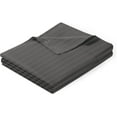 thumbnail image 2 of 600 Thread Count Egyptian Cotton Flat Sheet – 1 Piece, Stripe Elephant Grey Queen Size (90" x 102"), 2 of 5