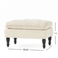 thumbnail image 3 of Noble House Rectangular Fabric Ottoman, Cream, 3 of 9