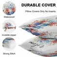 thumbnail image 4 of Waterproof Throw Pillow Covers Set of 2, 20x12 Inch 4th of July Decorative Pillowcases Outdoor Pillow Slip Cushion Covers Set for Couch Tent Independence Day Spring Floral American Flag, 4 of 7