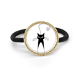 thumbnail image 1 of Cute Black Cat Pet Lover Animal Art silueta Cinta para el pelo de metal plateado y tocado de goma, 1 of 3