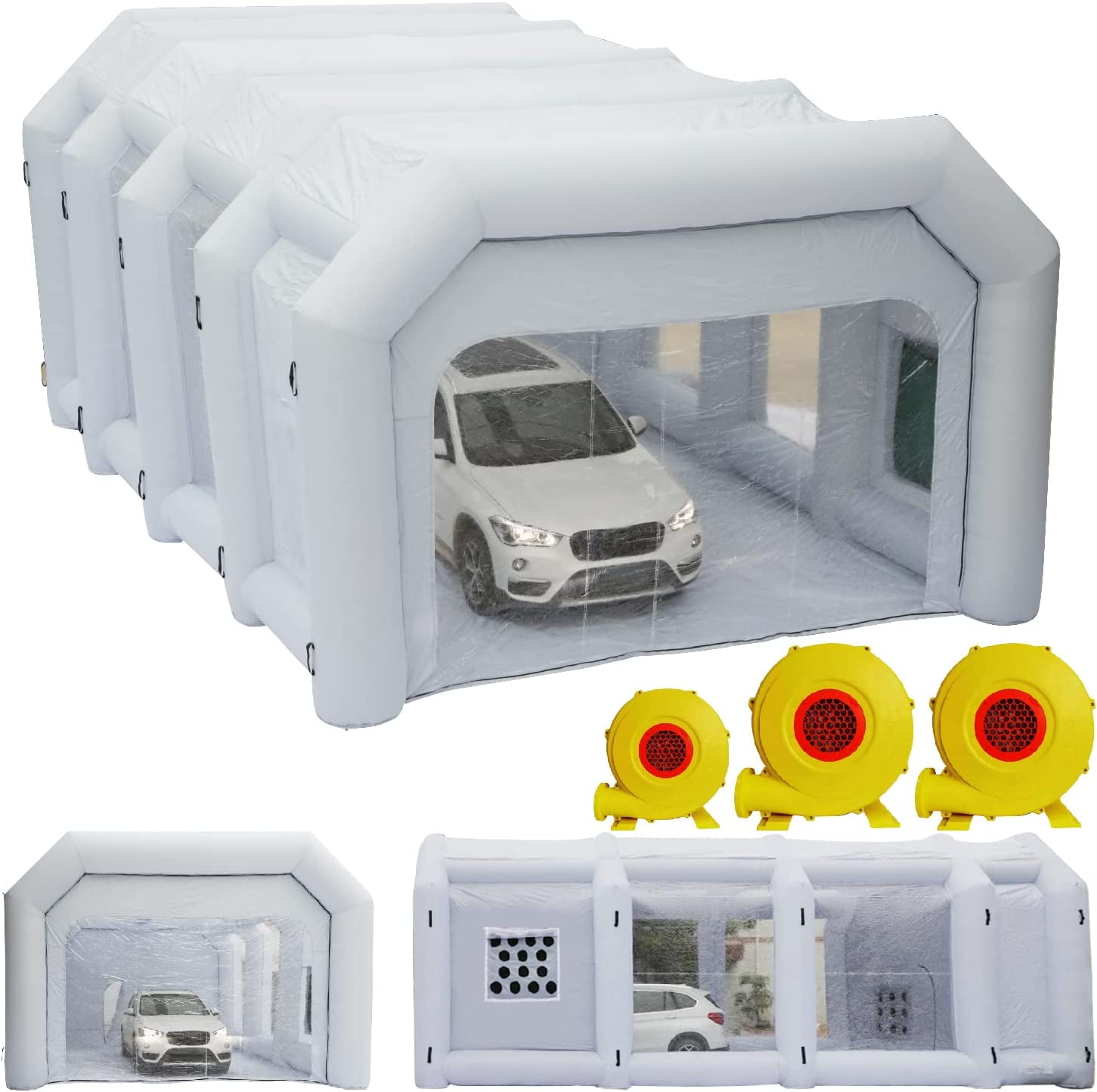 WGIA Inflatable Paint Booth 33x16.5x10ft with 3 Blowers Inflatable