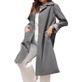 thumbnail image 5 of Spring Fall Women Plaid Patchwork Long Sleeved Single Breasted Casual Trench Coat, 5 of 6