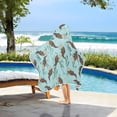 thumbnail image 3 of Yayeee Kids Hooded Towel with Hand Pockets Beach Soft Absorbent Bath Wrap 50 x 23.5 inch, Swimming Otters Pattern, 3 of 5