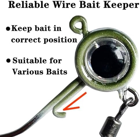 WLIKKSCrappie Jigs Underspin Jig Heads 3D Eyes Crappie Jig Heads 1/32oz 1/16oz 1/8oz Fishing Jig Heads for Crappie Bluegill 10 Packs