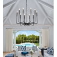 thumbnail image 4 of Q&S Black Modern Farmhouse Chandelier Light Fixtures 10-Lights Industrial Candle Chandeliers Hanging Pendant Light Fixture for Dining Room Bedroom Foyer Living Room UL Listed, 4 of 7