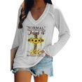 thumbnail image 1 of Easter Women's Leopard Cross Sunflower Letter Print Top, 1 of 2