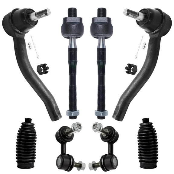 Detroit Axle - 8pc Front Suspension Kit for 2006-2010 INFINITI M45 M35, 2 Stabilizer Sway Bars 4 Inner and Outer Tie Rod Ends 2 Boots 2007 2008 2009 Replacement