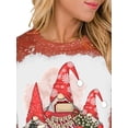 thumbnail image 4 of DYMADE Women Christmas Printed Long Sleeve Loose Knitted Sweatshirt Pullover Casual T-shirt, 4 of 5