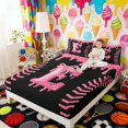 thumbnail image 4 of Erosebridal Pink Drip Letter E Full Size Sheets, Cute Baseball Sport Bed Sheets for Girls and Boys, 4 Pieces, 1 Flat Sheet, 1 Fitted Sheet and 2 Pillowcases, 4 of 6