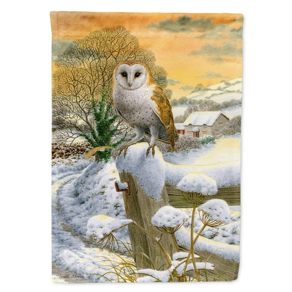 Carolines Treasures ASA2002GF Sunset Barn Owl Flag Garden Size  Small multicolor