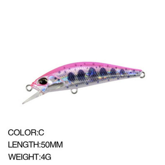50mm 4g Pesca Issen Sinking Stream Bait Striped bass Long Casting Lure Minnow Baits Minnow Lures Fish Hooks COLOR C