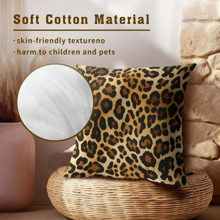 Leopard Print Throw Pillow Covers Cheetah Pillow Covers Set of