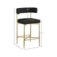thumbnail image 3 of Meridian Furniture Rivage Black Durable Linen Textured Fabric Stool (Set of 2), 3 of 8