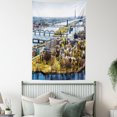 thumbnail image 4 of European Tapestry, Aerial View of Riga City European Cultural Urban Print Horizon with Old Tower, Wall Hanging for Bedroom Living Room Dorm Decor, 40W X 60L Inches, Multicolor, by Ambesonne, 4 of 5