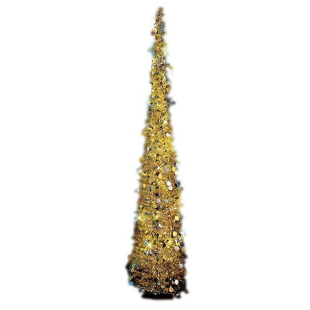 Affordable Collapsible 65 Lighted Christmas Trees In Gold Silver