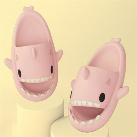 

gluttony Shark Slippers Summer Couple Indoor Bathroom Thick Soled Anti Slip Slippers Pink Size 42/43