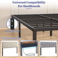 thumbnail image 6 of VOLIX 16" Black Metal Bed Frame Headboard Compatible Platform Bedframe, Twin, 6 of 8