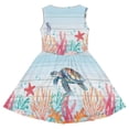 thumbnail image 4 of MEZZALL Girls Flower Print Sleeveless Dress With Pockets Cute Casual Summer Play For Toddler Kids O-Neck Lovely Dresses, 4 of 5