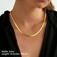 thumbnail image 5 of FindChic 14K Gold Plated Necklace for Women 5mm Herringbone Choker Snake Chain Birthday Mothers Day Jewelry Gifts Her Mom Wife Lady Female Adults Age Ideas, 18inch, 5 of 9