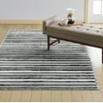 thumbnail image 6 of Everwash™ Treasure Striped Modern Machine Washable Area Rug, Light Grey/Charcoal Grey, 6'6"x9'2", 6 of 10