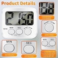 thumbnail image 5 of Digital Kitchen Timer, Large Screen Large Font Display, Magnetic Back Cooking Timer, Loud Alarm, 5 of 5