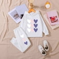 thumbnail image 2 of mgoYE Girls Size 7 Clothes Boys Clothes Solid Long Sleeve Hoodie Sweatshirt and Sweatpants 2Pcs Fall Winter Outfits(White,6-7 Years), 2 of 4