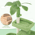 thumbnail image 6 of MoNiBloom 32" Cat Tree Tower with Leaf Design, Scratching Posts, Perch, Cat Cave and Hanging Ball for Indoor Cats, Lawn Green, 6 of 9